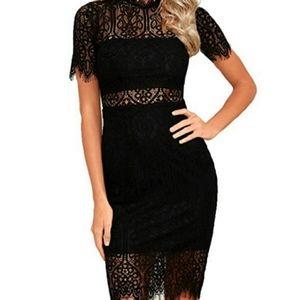 Zalalus Womens Elegant Sleeveless High Neck Floral Lace Cocktail Party Dress